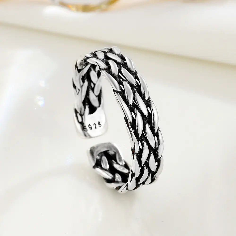 Silver Woven Elegance Ring