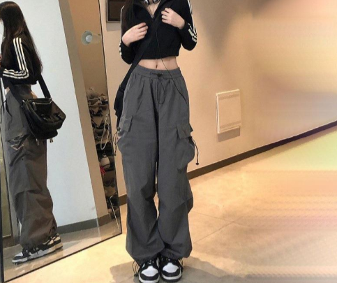 Girls Retro Loose Fit Sweatpants
