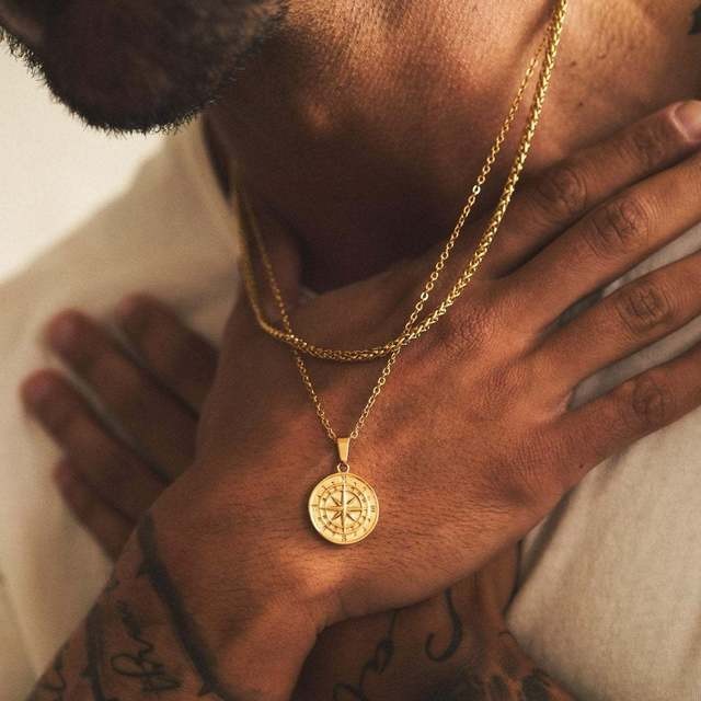 Men's Compass  Necklace