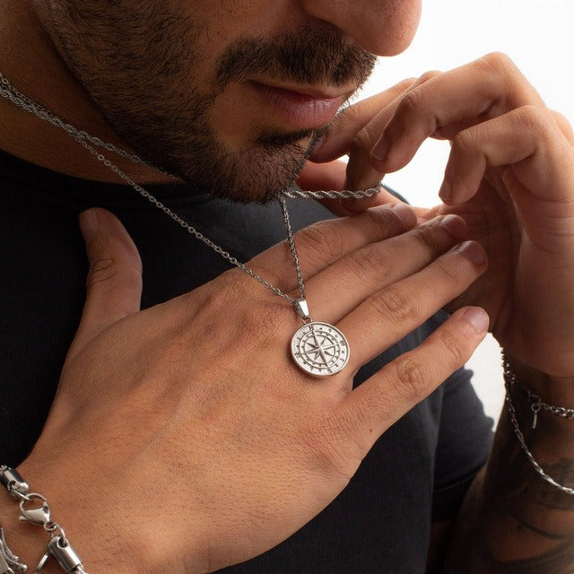 Men's Compass  Necklace