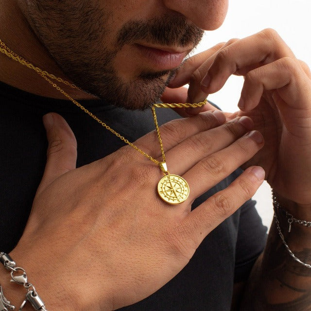 Men's Compass  Necklace