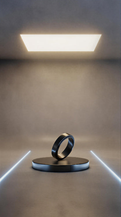 Glossy Rotatable Titanium Steel Lettering Ring