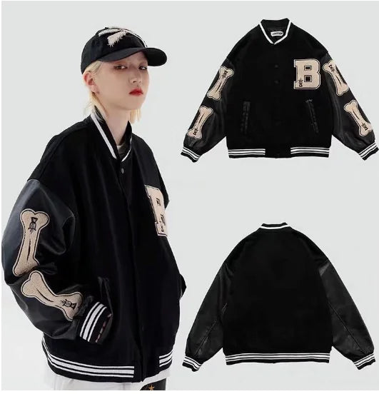 TKPA Retro Color-Block Baseball Jacket