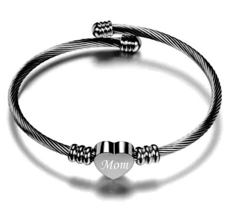 Stainless Steel Braided Mother’s Day Bracelets for Mom