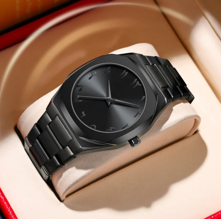Men's Alloy Arabic Dial Waterproof Watch