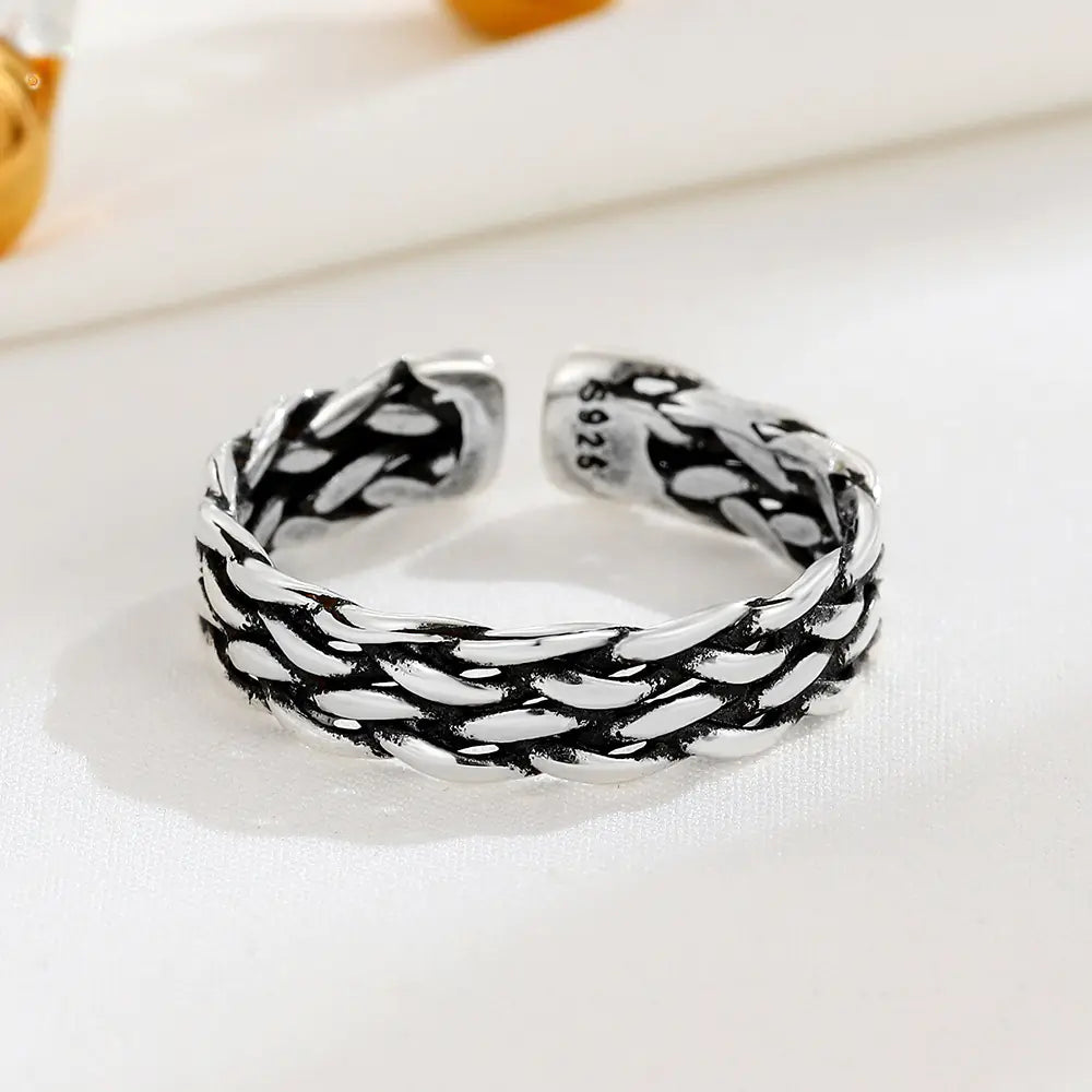 Silver Woven Elegance Ring