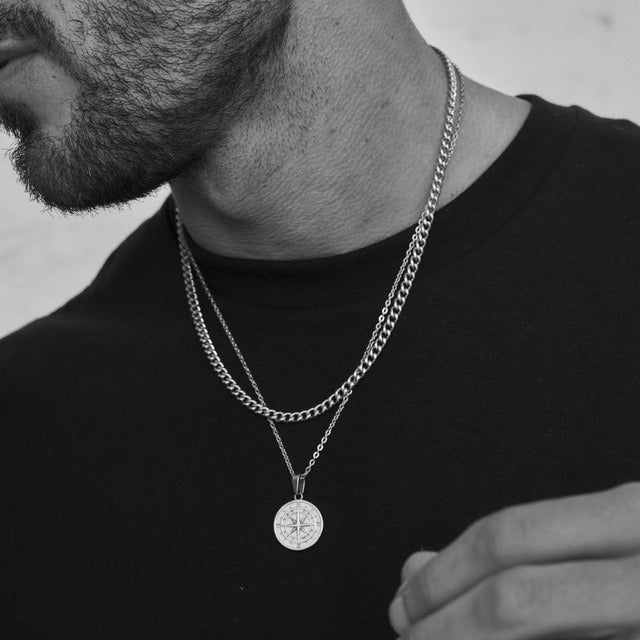 Men's Compass  Necklace