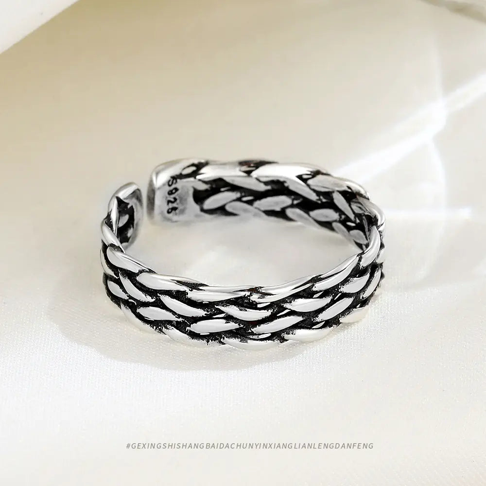 Silver Woven Elegance Ring