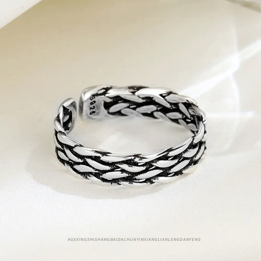 Silver Woven Elegance Ring