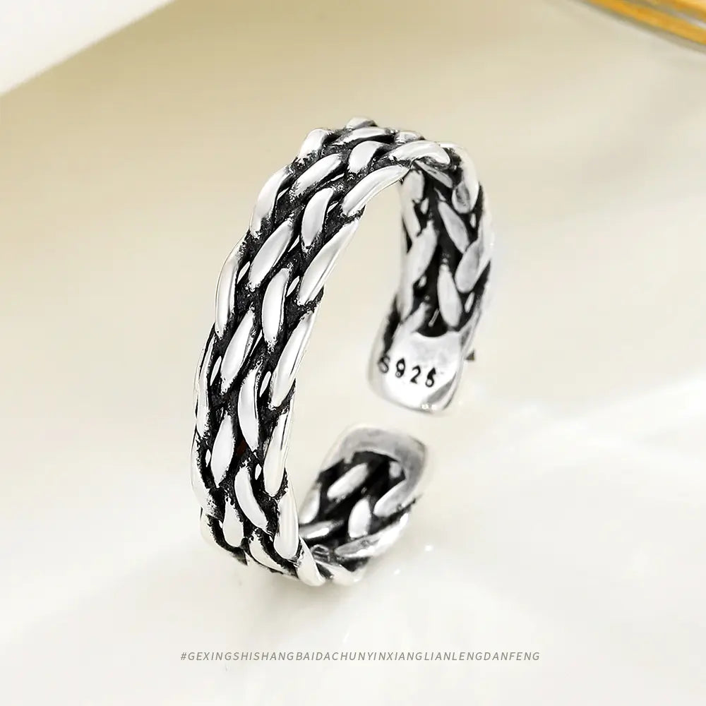 Silver Woven Elegance Ring